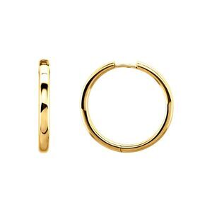 2.6mm Hinged Endless Round Hoop Earrings in 14k Yellow Gold, 24mm